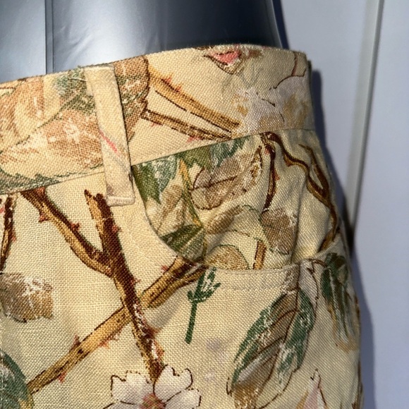 VINTAGE 100% Linen Lauren Ralph Lauren Floral Print Women's Pants - Picture 7 of 12